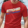 Men Styched Fashion | Styched Authentic Red Branded Graphic Tshirt