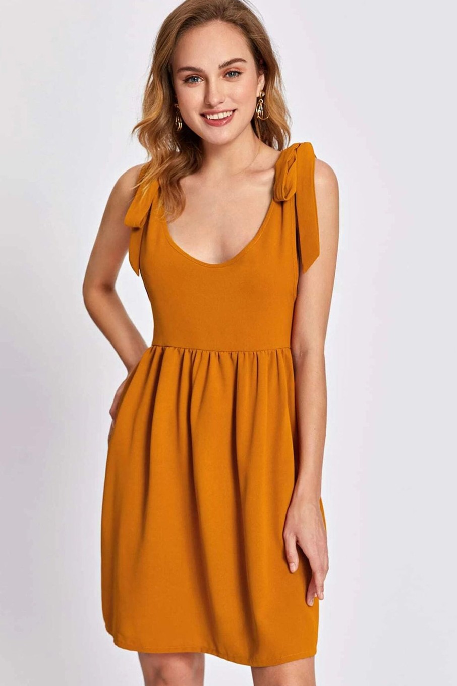 Women Styched Fashion | Knotted Shoulder Dress