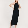 Women Styched Fashion | Rib Halterneck Maxi Dress