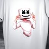 Men Styched Fashion | Marshmello Swag - Graphic Printed Tee On White Shirt