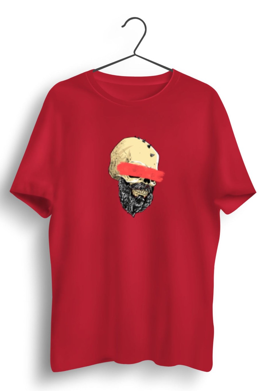 Men Styched | Blind Skull Graphic Printed Red Tshirt