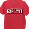 Men Styched Fashion | Parental Advisory Explicit - Cool Graphic Round Neck Red Tshirt