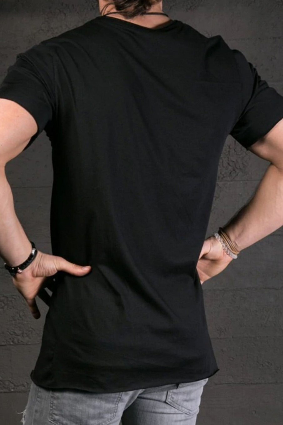 Men Styched Fashion | Asymmetric Zipper Black Rugged Tshirt