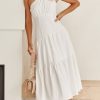 Women Styched Fashion | Asymmetric Shoulder White Dress