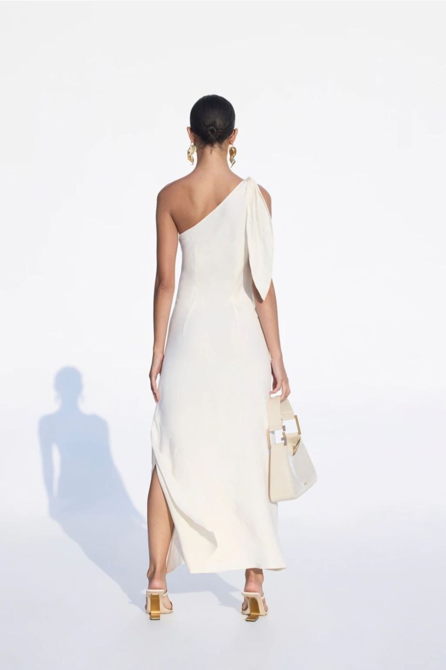 Women Styched Fashion | White Tie Up One Shoulder Summer Dress