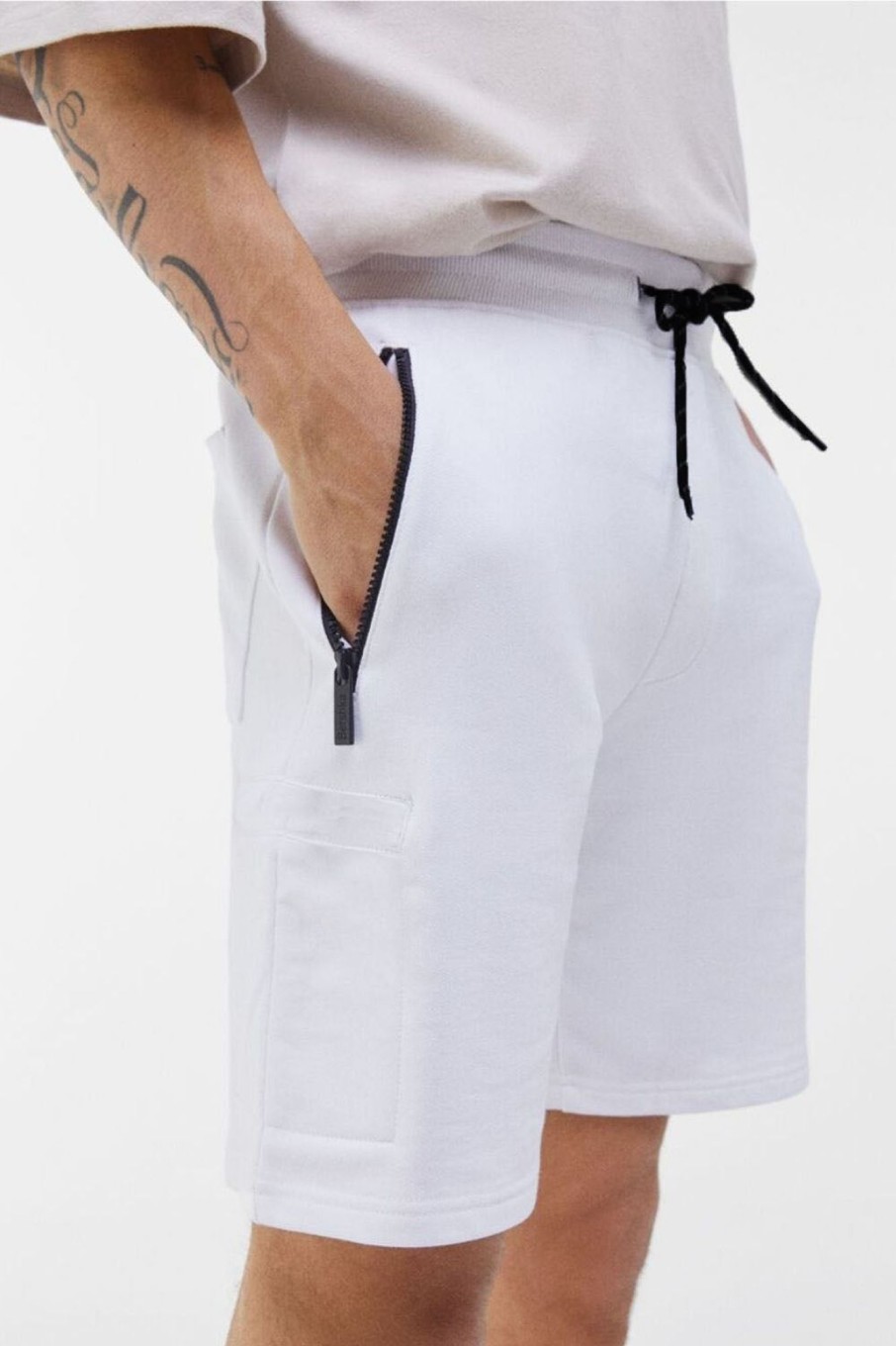 Men Styched Fashion | Drawstring Shorts White