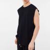 Men Styched Fashion | Sleeveless Black Tshirt Hoodie