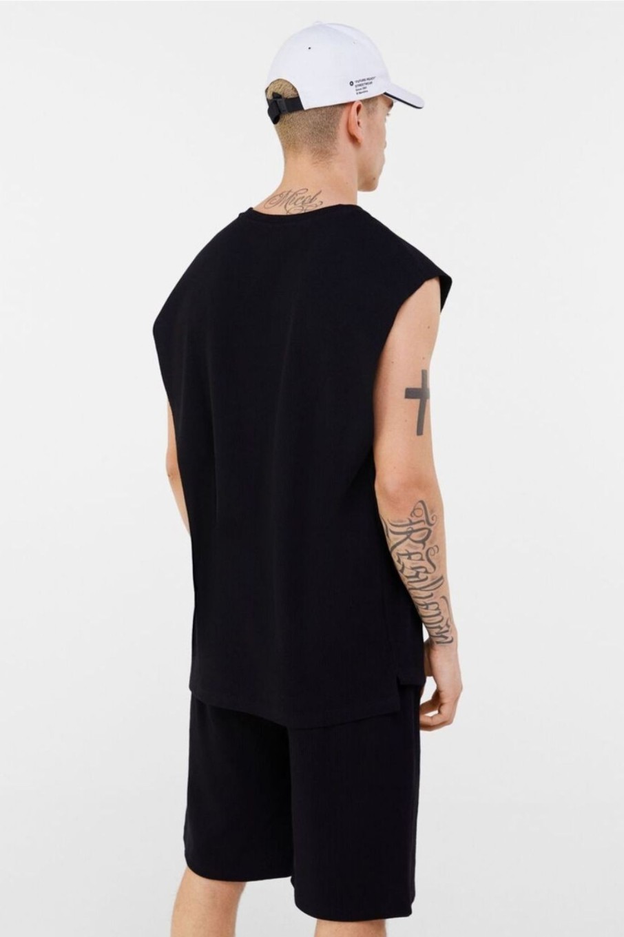 Men Styched Fashion | Sleeveless Black Tshirt Hoodie