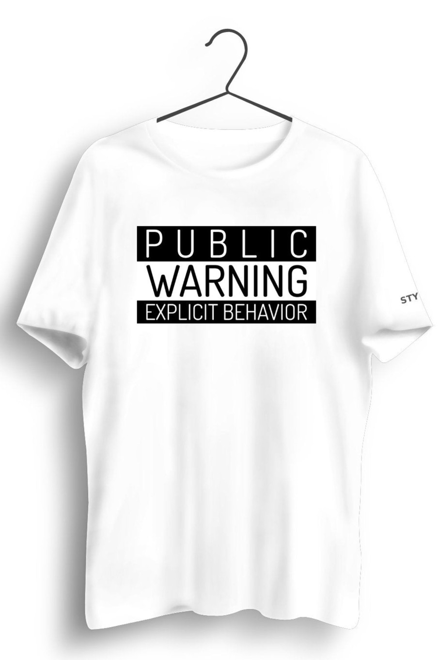 Men Styched | Explicit Graphic Printed White Tshirt