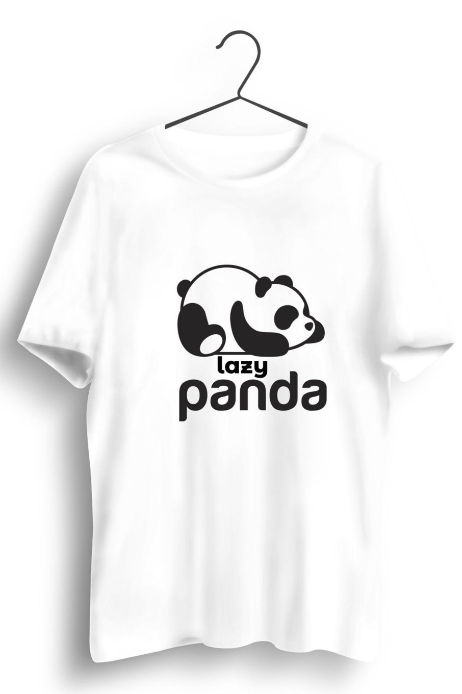 Men Styched | Lazy Panda Graphic Printed White Tshirt