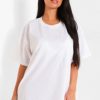 Women Styched Fashion | White Tshirt Dress